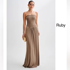 MESHKI Ruby Strapless Slinky Maxi Dress - Coco